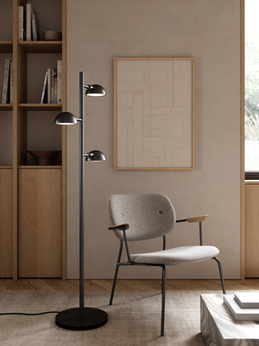 Elegant Black Floor Lamp with Adjustable Heads for Living Room – Modern Standing Lamp for Reading and Working 1